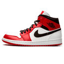 Tênis Air Jordan 1 Mid Feminino "Chicago White Heel" Vermelho / Branco