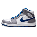 Tênis Air Jordan 1 Mid Masculino "True Blue" Cinza / Azul
