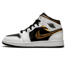 Tênis Air Jordan 1 Mid "White Gold" Branco / Dourado